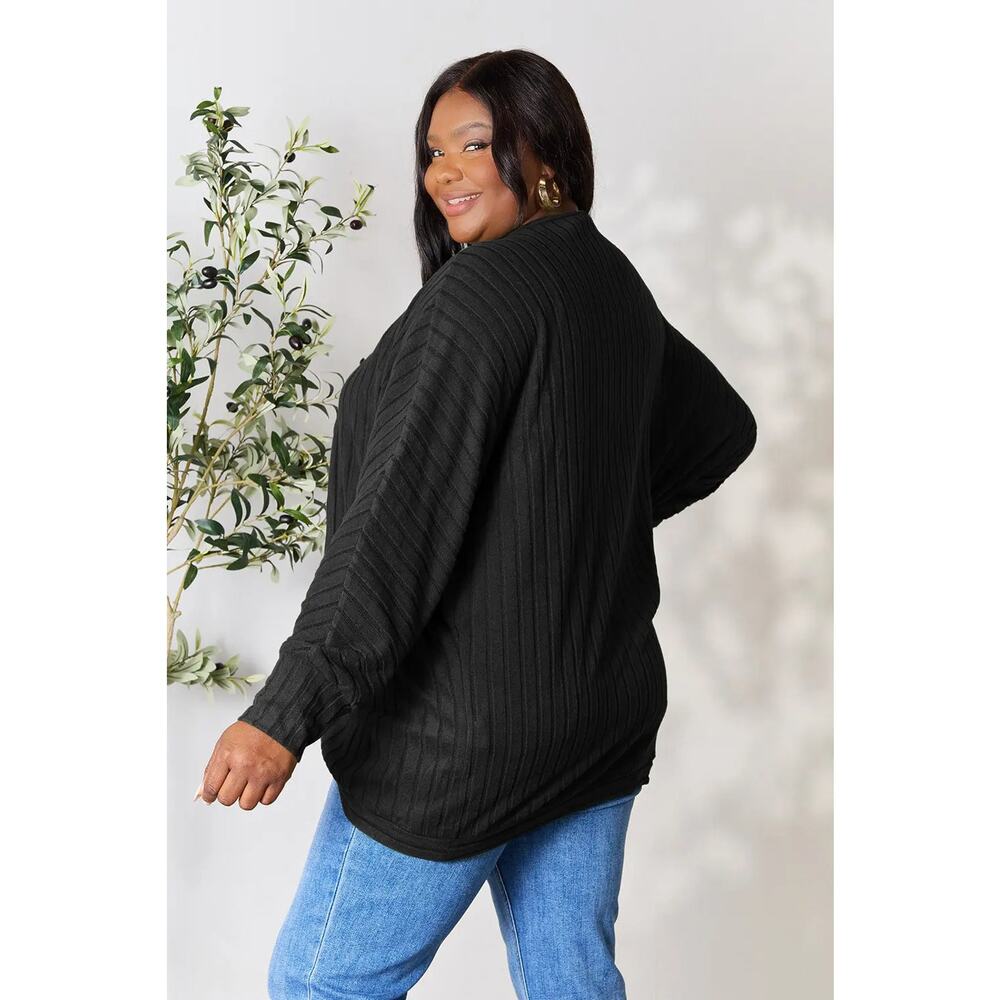 Basic Bae Full Size Ribbed Cocoon Cardigan - Picture 6 of 16